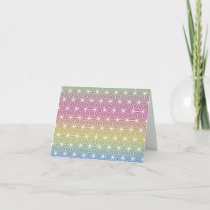 Japanse Asanoha Pastel Regenboog Gepersonaliseerd Notitiekaartje