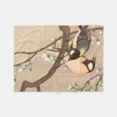 Japanse Aziatische Koson Bird Chickadee Songbird Fleece Deken (Voorkant (Horizontaal))