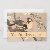 Japanse Aziatische Koson Bird Chickadee Songbird Kaart (Voorkant)