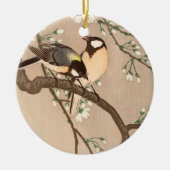 Japanse Aziatische Koson Bird Chickadee Songbird Keramisch Ornament (Voorkant)