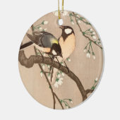 Japanse Aziatische Koson Bird Chickadee Songbird Keramisch Ornament (Links)
