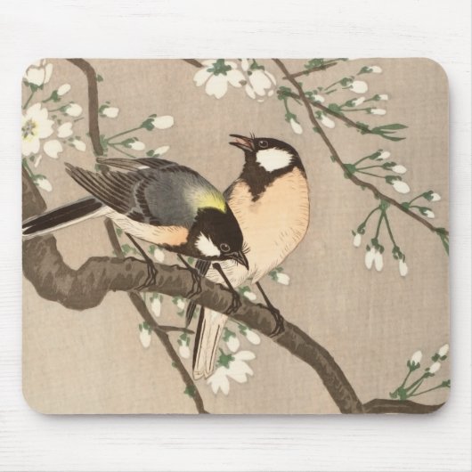 Japanse Aziatische Koson Bird Chickadee Songbird Muismat (Voorkant)