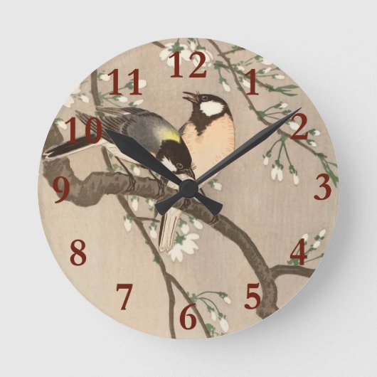 Japanse Aziatische Koson Bird Chickadee Songbird Ronde Klok (Voorkant)
