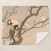 Japanse Aziatische Koson Bird Chickadee Songbird Sherpa Deken (Voorkant (horizontaal))