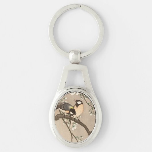 Japanse Aziatische Koson Bird Chickadee Songbird Sleutelhanger (Voorkant)