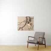 Japanse Aziatische Koson Bird Chickadee Songbird Wandkleed (In Situ (horizontaal))