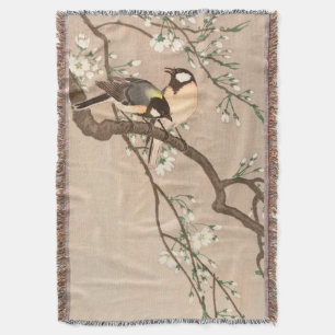 Japanse Aziatische Ohara Koson Vogel Mees Zangvoge Deken