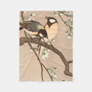Japanse Aziatische Ohara Koson Vogel Mees Zangvoge Fleece Deken