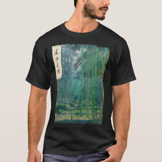 Japanse Bamboe grove Woodblock Art Spirituele natu T-shirt