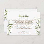 Japanse Bamboe Weddenschap Hartelijk dank Bedankkaart (Voorkant / Achterkant)
