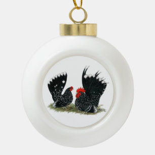 Japanse Bantams Mottled Keramische Bal Ornament