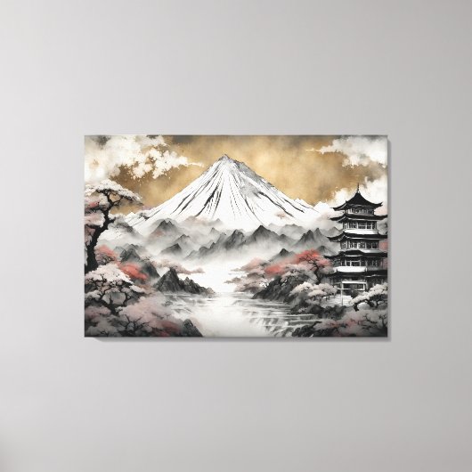 Japanse berg canvas afdruk (Voorkant)