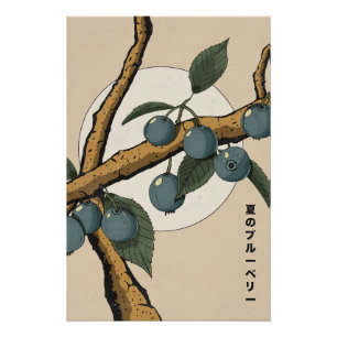 Japanse Blauwe Bessen Perfect Poster