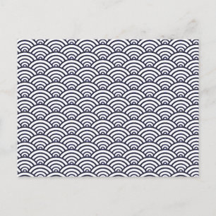 Japanse Blauwe Golven Seigaiha Zee Briefkaart