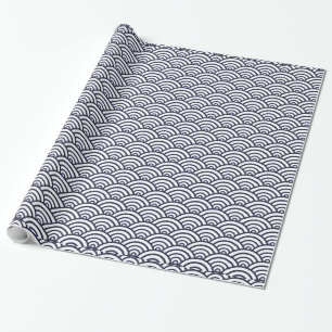 Japanse Blauwe Golven Seigaiha Zee Cadeaupapier