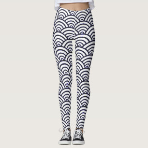 Japanse Blauwe Golven Seigaiha Zee Leggings
