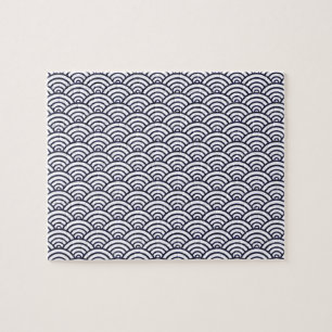 Japanse Blauwe Golven Seigaiha Zee Legpuzzel