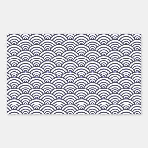 Japanse Blauwe Golven Seigaiha Zee Rechthoekige Sticker