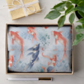 Japanse Blauwe Koi Vis Decoupage Tissuepapier (Geschenk)
