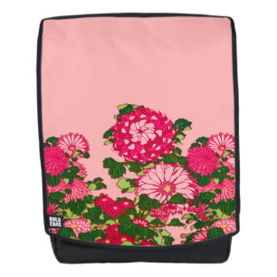 Japanse Bloem, Fuchsia en Coral Pink Rugtassen