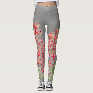 JAPANSE BLOEMEN IN ROZE EN GRIJZE LEGGINGS