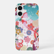 Japanse Bloemmotief iPhone 16 Hoesje