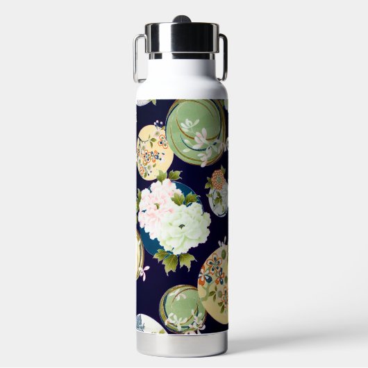 Japanse Bloemontwerp Waterfles (Voorkant)