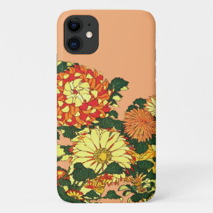 Japanse Bloemrand, Mandarijns Oranje en goud iPhone 11 Hoesje