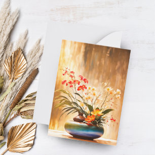 Japanse bloemschikking Ikebana Notitiekaartje