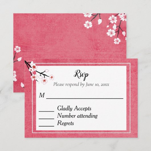 Japanse Blossom RSVP (Voorkant / Achterkant)