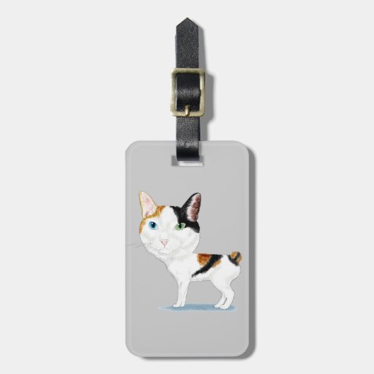Japanse Bobtail Caricature Bagagelabel (Voorkant verticaal)