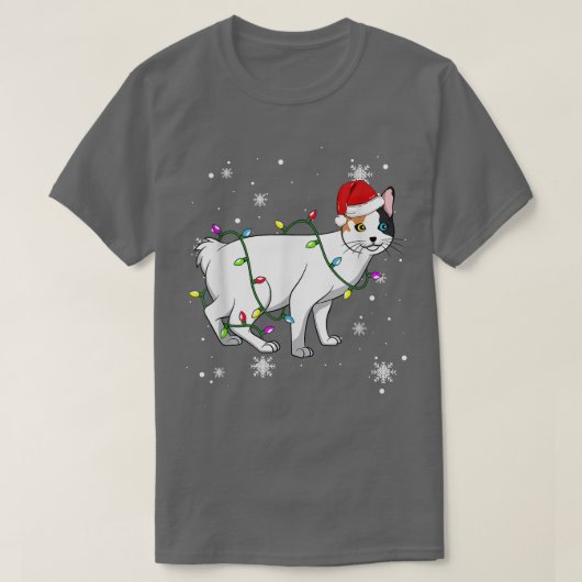 Japanse Bobtail Cat kerstmis laat kerstmis vallen T-shirt (Design voorkant)