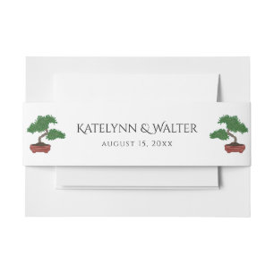 Japanse Bonsai Boom Bruiloft Uitnodiging Uitnodigingen Wikkel