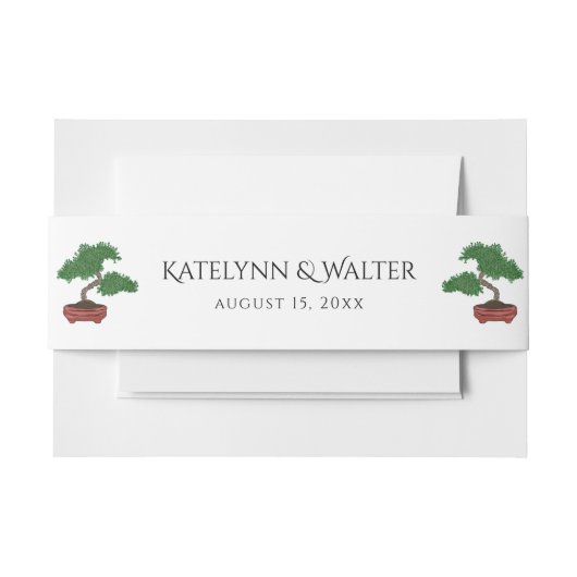 Japanse Bonsai Boom Bruiloft Uitnodiging Uitnodigingen Wikkel (Voorkant Voorbeeld)