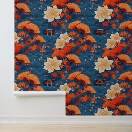 Japanse Bonsai en fans in de herfst Behang