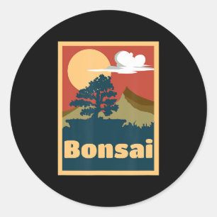 Japanse Bonsai Tree Sunset - Bonsai Lover Gift Ronde Sticker