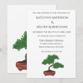 Japanse Bonsai Tree Wedding Kaart (Voorkant / Achterkant)