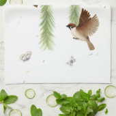 Japanse boom kruipt onder een sluipende wilg theedoek (Gevouwen)