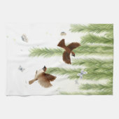 Japanse boom kruipt onder een sluipende wilg theedoek (Horizontaal)