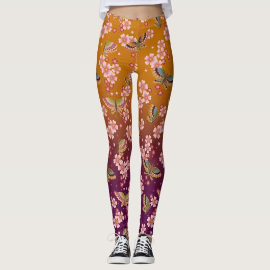 Japanse botervliegen omstreden bij Sakura Blooms G Leggings (Voorkant)