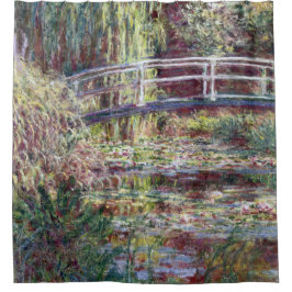 Japanse Bridge Symfonie in Roos Monet Fine Art Douchegordijn