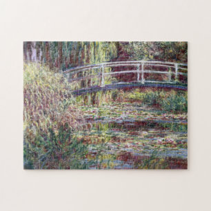 Japanse bridgesymfonie in Roos Monet Fine Art Legpuzzel