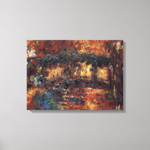 Japanse Brug door Claude Monet, Vintage Fine Art Canvas Afdruk