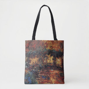 Japanse Brug door Claude Monet, Vintage Fine Art Draagtas