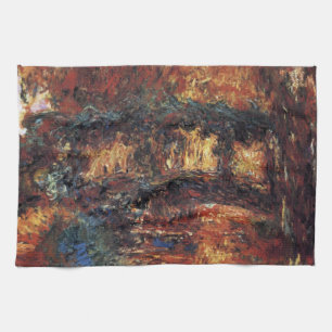 Japanse Brug door Claude Monet, Vintage Fine Art Theedoek