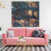 Japanse brug van Claude Monet,  Kunst Canvas Afdruk (Insitu (Woonkamer))