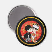 Japanse bruidsbruidegom - Cute Cartoon Kawaii Magneet (Voorkant / Achterkant)