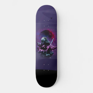 Japanse Bushido krijger zwaardpositie paars Skateboard