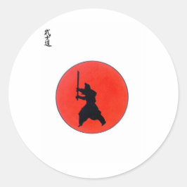 Japanse bushido-weg van de aanvoerder ronde sticker