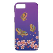 Japanse Butterflies Amid Sakura Blossom Paars Case-Mate iPhone Case (Achterkant)